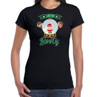 Fout kersttrui t-shirt voor dames - Kerstman sneeuwbol - zwart - Shake Your Booty Fout kersttrui t-shirt voor dames - Kerstman sneeuwbol - zwart - Shake Your Booty