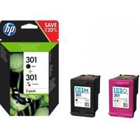 HP 301 originele zwarte/drie-kleuren inktcartridges, 2-pack - thumbnail