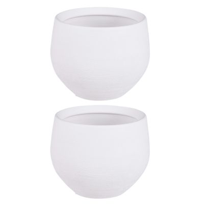 3x stuks bloempot in het mat wit keramiek voor kamerplant H13 x D16 cm 3x stuks bloempot in het mat wit keramiek voor kamerplant H13 x D16 cm