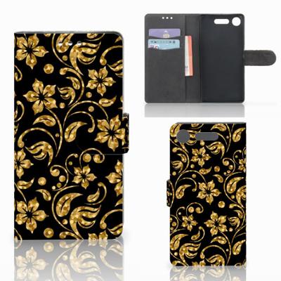 Sony Xperia XZ1 Hoesje Gouden Bloemen Sony Xperia XZ1 Hoesje Gouden Bloemen