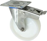 Kelfort Zwenkwiel wit kunstst. rvs m.rem Ø200 - thumbnail