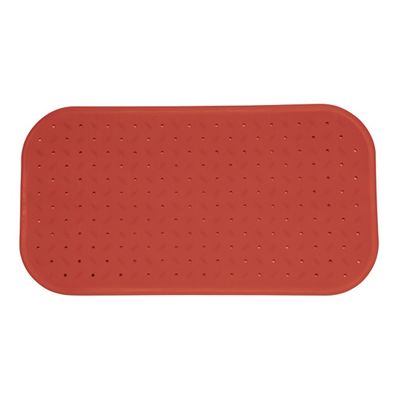 Douche/bad anti-slip mat badkamer - rubber - terracotta - 36 x 97 cm - rechthoek - XXL-size