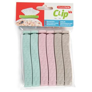 6x Gekleurde keuken afsluitclips / vershoudclips 11 cm