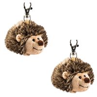 Set van 2x stuks pluche egel Iggy knuffel sleutelhanger 10 cm