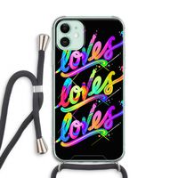 Loves: iPhone 11 Transparant Hoesje met koord