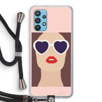 Red lips: Samsung Galaxy A32 4G Transparant Hoesje met koord