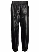 Alexander McQueen pantalon en cuir à taille élastiquée - Noir