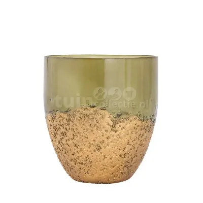 PTMD Waxinelichthouder Bryson Glas Goud 18cm