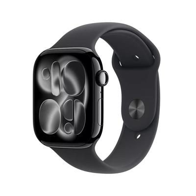 Apple Watch Series 11 GPS + Cellular 46mm Jet Black Aluminium Case met Black Sport Band - M/L Smartwatch Zwart