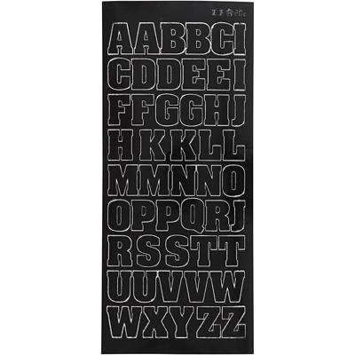Creativ Company Stickers, grote hoofdletters, vel 10x23 cm, zwart, 1 vel