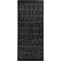 Creativ Company Stickers, grote hoofdletters, vel 10x23 cm, zwart, 1 vel