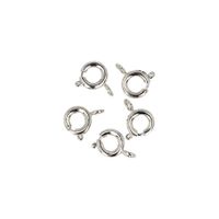 Zilverkleurige Veerring Slotjes - 6 mm (5 stuks)