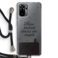 Confetti: Xiaomi Redmi Note 10 Pro Transparant Hoesje met koord