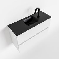 Toiletmeubel Mondiaz Ada | 80 cm | Meubelkleur Talc | Lex wastafel Urban Midden | 1 kraangat