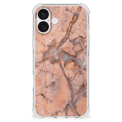 iPhone 16 Plus Anti-Shock Hoesje Marmer Oranje iPhone 16 Plus Anti-Shock Hoesje Marmer Oranje