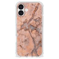 iPhone 16 Plus Anti-Shock Hoesje Marmer Oranje