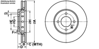 Remmenset, remschijf ATE, Remschijftype: Geventileerd, Inbouwplaats: Vooras, u.a. für VW, Seat, Skoda