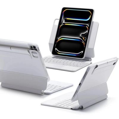 iPad Pro 11" (2025) Rebound Magnetische Tastatur Hülle 360 - DE Layout-Weiß