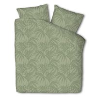 Fresh & Co Mink Palms - Jade Dekbedovertrek 2-persoons (200 x 220 cm + 2 kussenslopen)