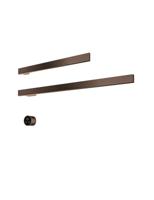 Hotbath &MORE set van 2 rails RAS80 SQUARE 80 en RAS50 SQUARE 50 cm met separate schakelaar en inbouw element Tuscan Bronze (RAS50+RAS80TB)