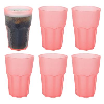 Drinkbekers - 6x - rood - kunststof - 480 ml - onbreekbare camping en kinder bekers