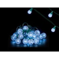 Kerstverlichting/party lights 30x koud witte LED bolletjes 600 cm op batterijen - thumbnail