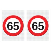 Verjaardag deurposter - 2x - 65 jaar - stopbord - 59 x 84 cm - leeftijd feestartikelen Verjaardag deurposter - 2x - 65 jaar - stopbord - 59 x 84 cm - leeftijd feestartikelen