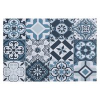 Rechthoekige placemat mozaiek blauw vinyl 45 x 30 cm - thumbnail