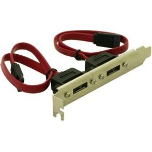 DeLOCK Slotbracket 2x internal SATA > 2x eSATA external SATA-kabel 2x SATA