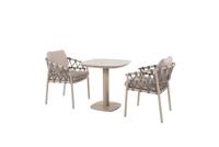 Piacenza diningset met Manolo tafel latte printed keramiek 75 x 75 cm Taste - Taste