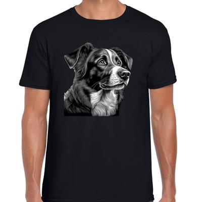 Cadeau/verkleed T-shirt heren - zwart - Border Collie hond - honden liefhebber