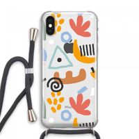 Abstract: iPhone XS Max Transparant Hoesje met koord