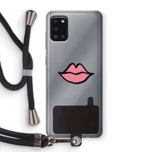 Kusje: Samsung Galaxy A31 Transparant Hoesje met koord