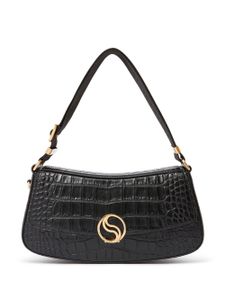 Stella McCartney sac porté épaule à plaque logo - Noir