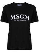 MSGM t-shirt en coton à logo brodé - Noir