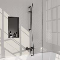 Opbouwset Bad- en Douchekraan Brauer Carving Thermostatisch Geborsteld Gunmetal (Alle Opties)