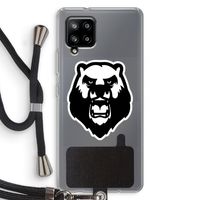 Angry Bear (white): Samsung Galaxy A42 5G Transparant Hoesje met koord