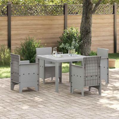 Tuin Tafel Lichtgrijs 100 x 100 x 73 cm - Poly Rattan