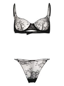 Oséree lingerie en dentelle à fleurs (lot de deux) - Noir