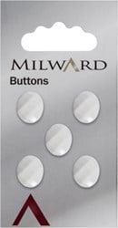 Milward Ovalen Knoop Wit 12mm (5 stuks)