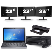 Dell Latitude E6230 - Intel Core i5-3e Generatie - 12 inch - 8GB RAM - 256GB SSD - Windows 10 + 3x 23 inch Monitor