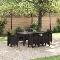 Tuintafel 150x100x73 cm poly rattan bruin