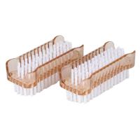 Urban Living Nagelborstels set van 2x stuks - kunststof - beige - 11 cm - schoonmaakborstels   -