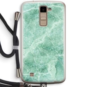 Groen marmer: LG K10 (2016) Transparant Hoesje met koord