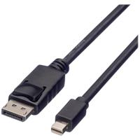 ROLINE GREEN DisplayPort kabel, DP Male - Mini DP Male, TPE, zwart, 2 m - thumbnail