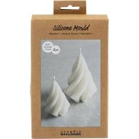 Creativ Company Siliconen vorm, kerstbomen, h: 8+11 cm, d 5+7 cm, 2 stuk/ 1 doos