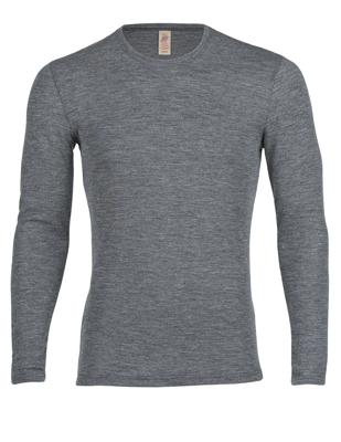 Heren Shirt Lange Mouw Merino Wol Engel Natur Kleur Antraciet Maat 54/56 - Extra Large