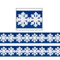 Sneeuwvlokken thema slinger - 2x - 3 meter - papier - brandvertragend - winterversiering