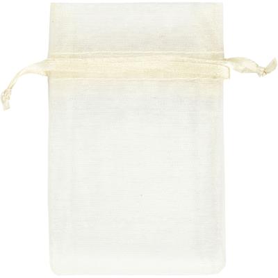 Creativ Company Organza zakjes, afm 7x10 cm, off-white, 10 stuk/ 1 doos