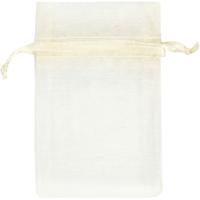 Creativ Company Organza zakjes, afm 7x10 cm, off-white, 10 stuk/ 1 doos